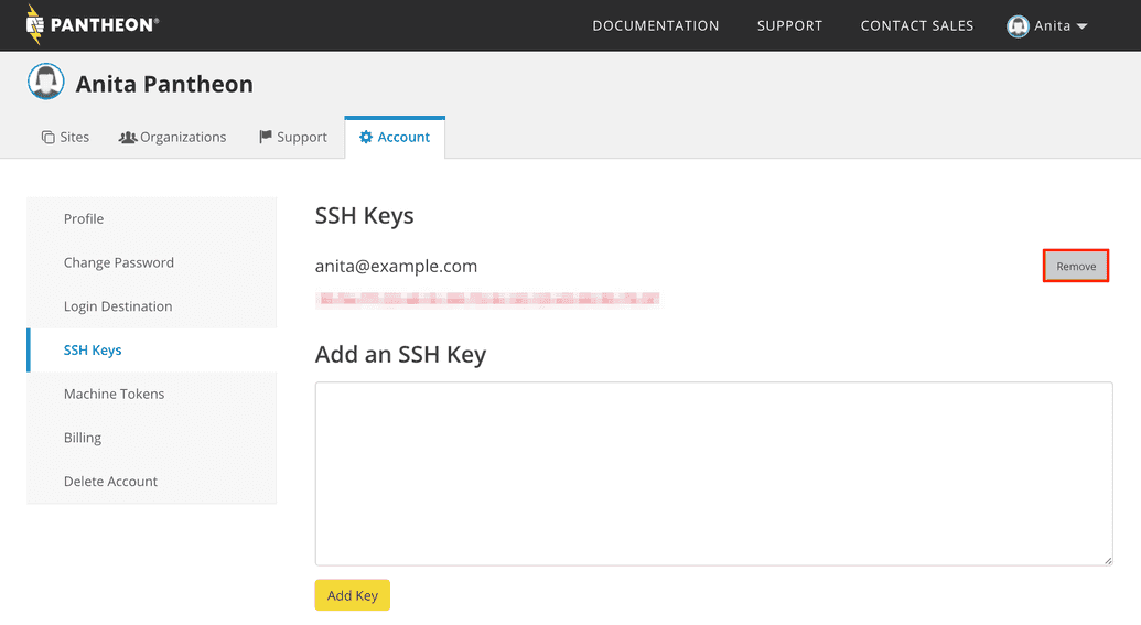 Delete SSH Key