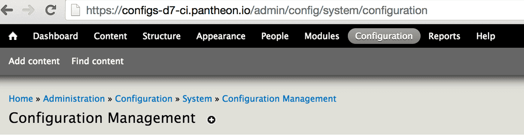 New environment configuration admin url
