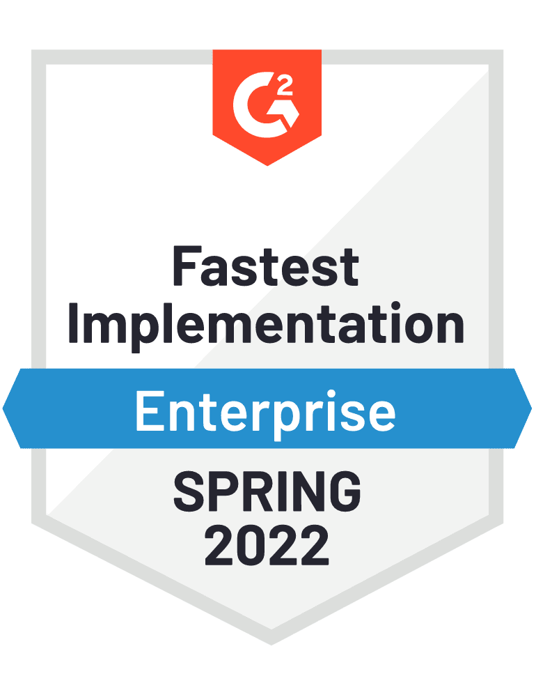 G2 Best Leadership Enterprise Spring 2022 Badge