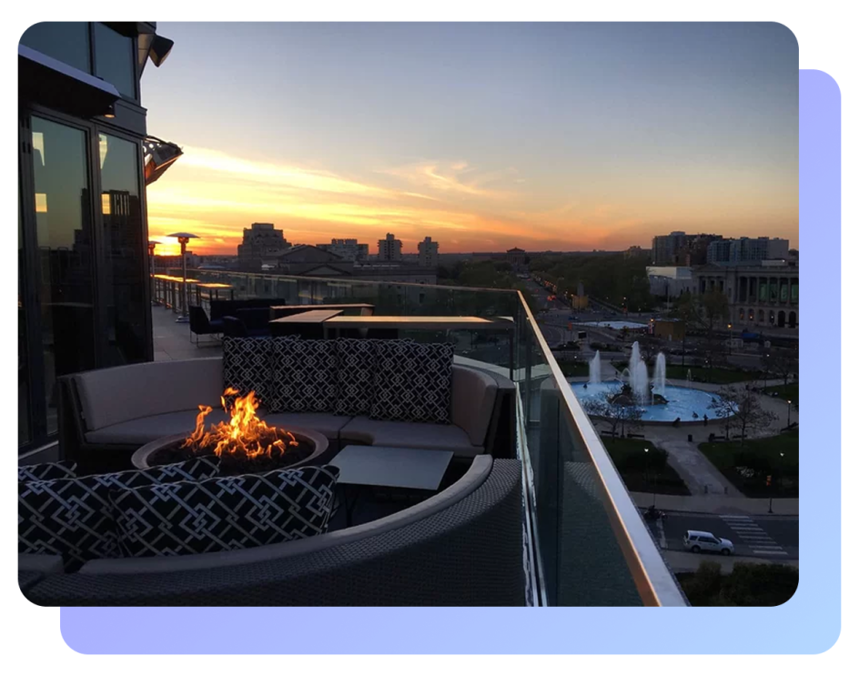 Image of rooftop and view 
