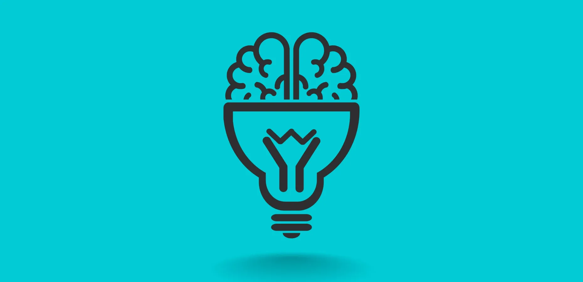 Animation of half a light bulb with the top half replaced with a brain