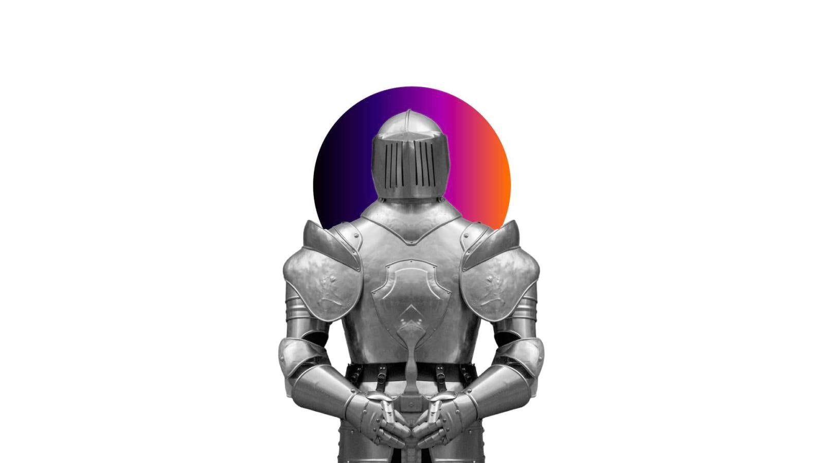 An image of a knight clad in armor.