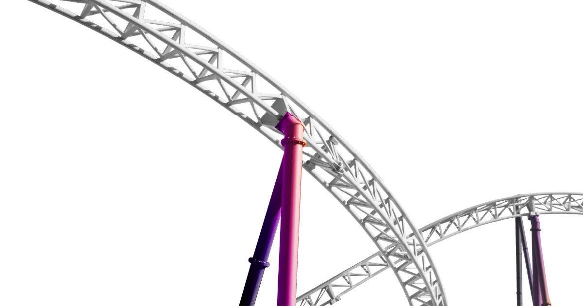 A collage featuring a rollercoaster.