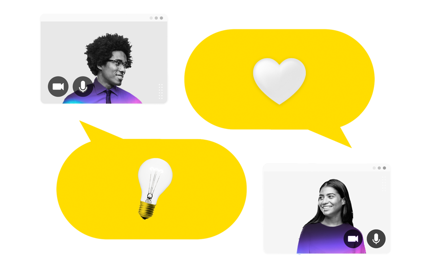 A collage featuring a customer support chat room