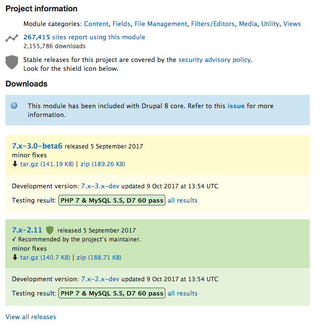 Drupal Project Information