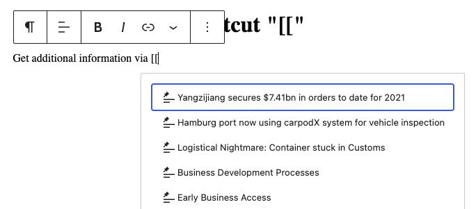 Internal Links Example