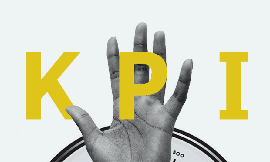 KPI Phrase held by hand