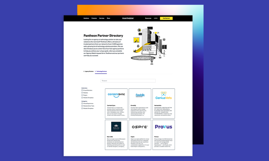 Pantheon Partner Directory Screenshot
