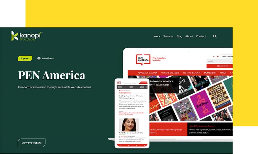PEN America's web page