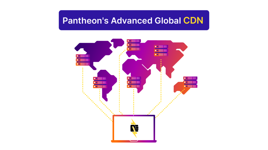 A computer image interconnected with network hubs around the world. 