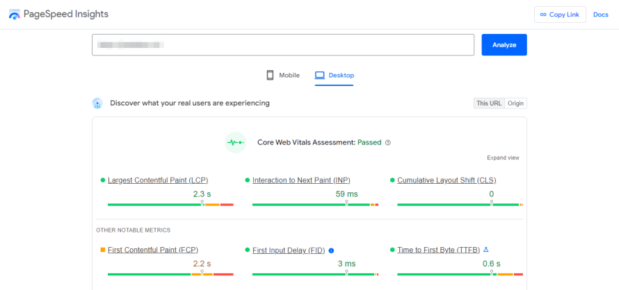 Google PageSpeed Insights (PSI).