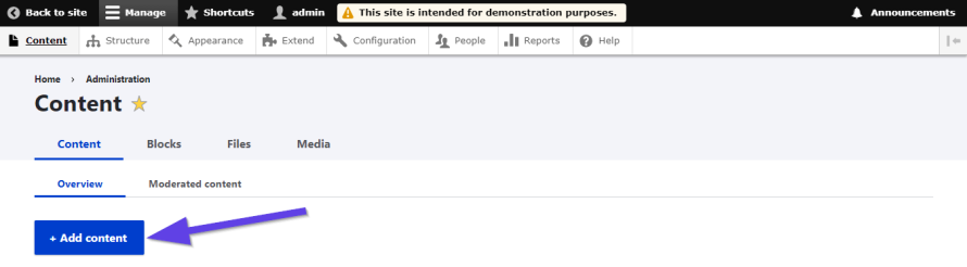 A screenshot featuring the Add Content button