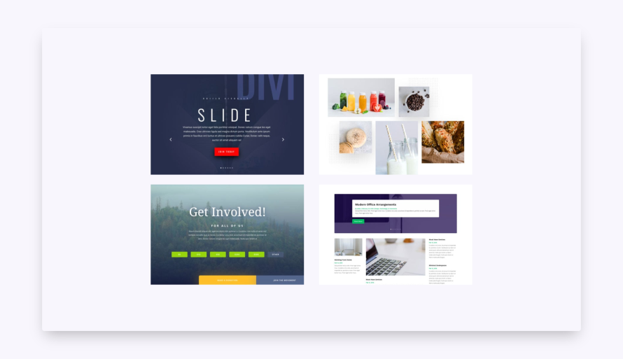 A screenshot of the Divi theme website