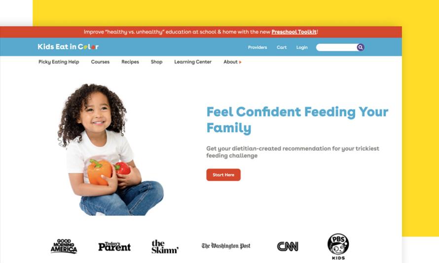The Kids Eat in Color homepage screenshot