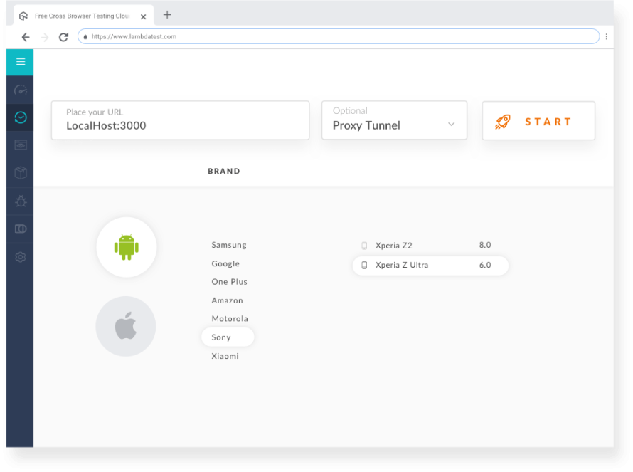 Mobile browser testing with LambdaTest.