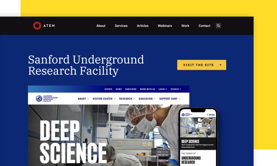 A screenshot of Sanford's redesigned homepage.