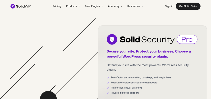 Solid Security's homepage