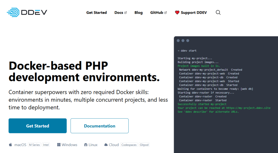 DDEV’s homepage