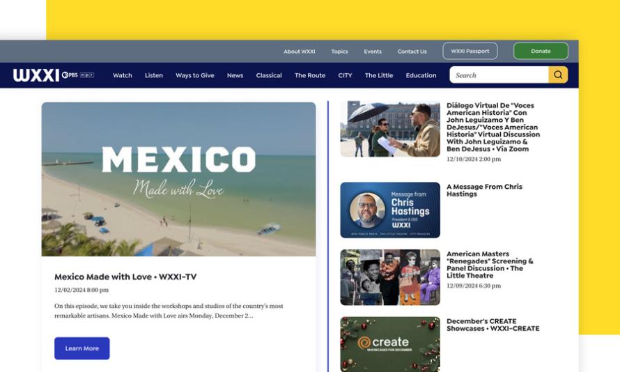 WXXI's homepage