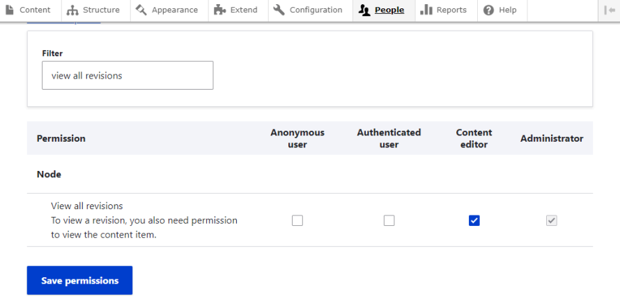 Assigning permissions to roles in Drupal