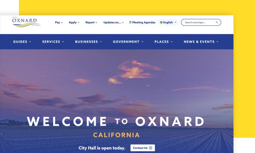 The City of Oxnard, CA homepage