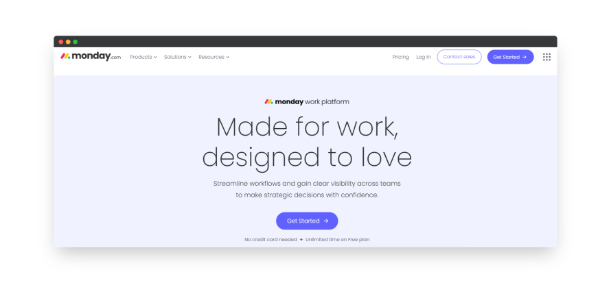 Monday.com homepage