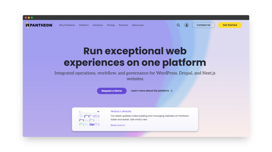 Pantheon homepage