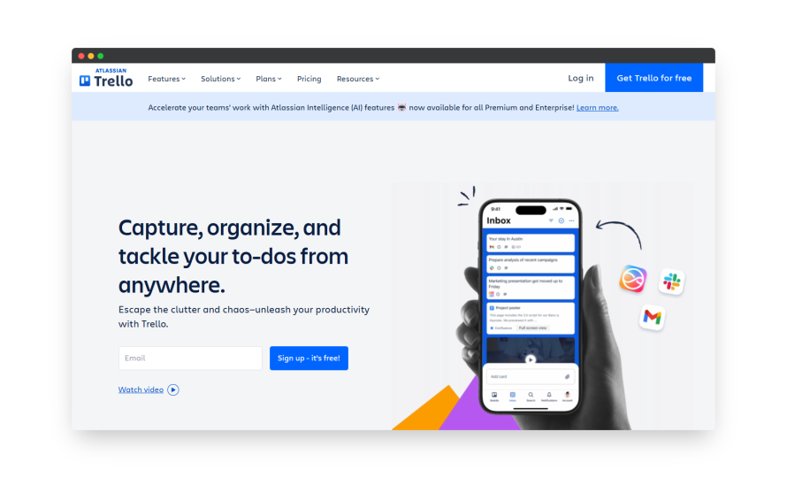 Trello homepage