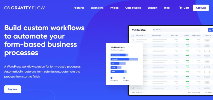 A screenshot of Gravity Flow’s homepage.