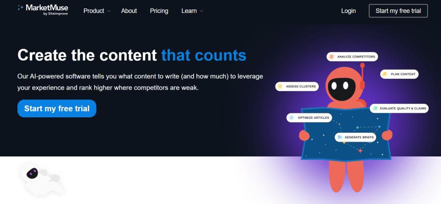 MarketMuse homepage