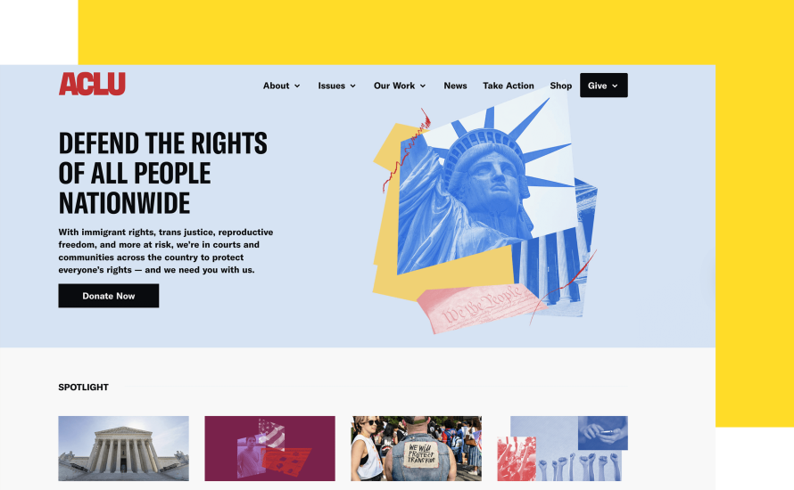 ACLU homepage