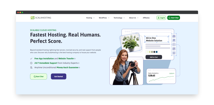 Scalahosting homepage