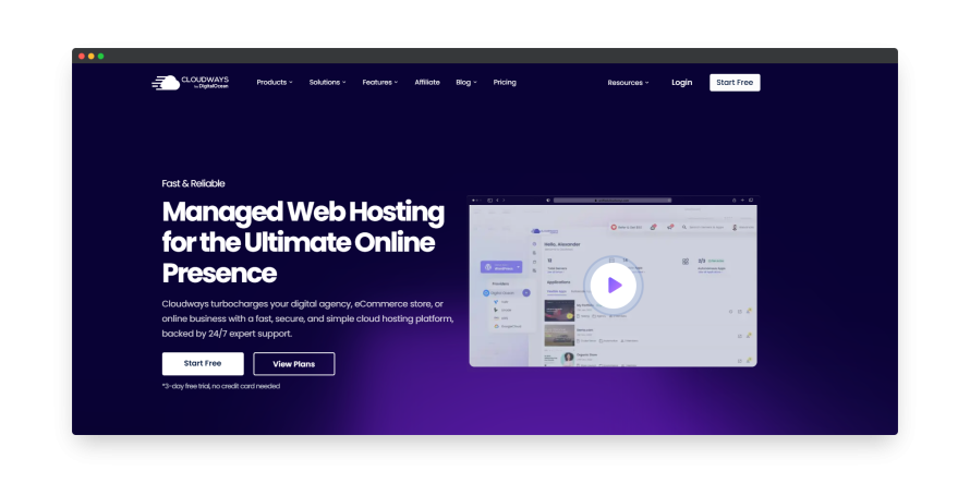 Cloudways homepage