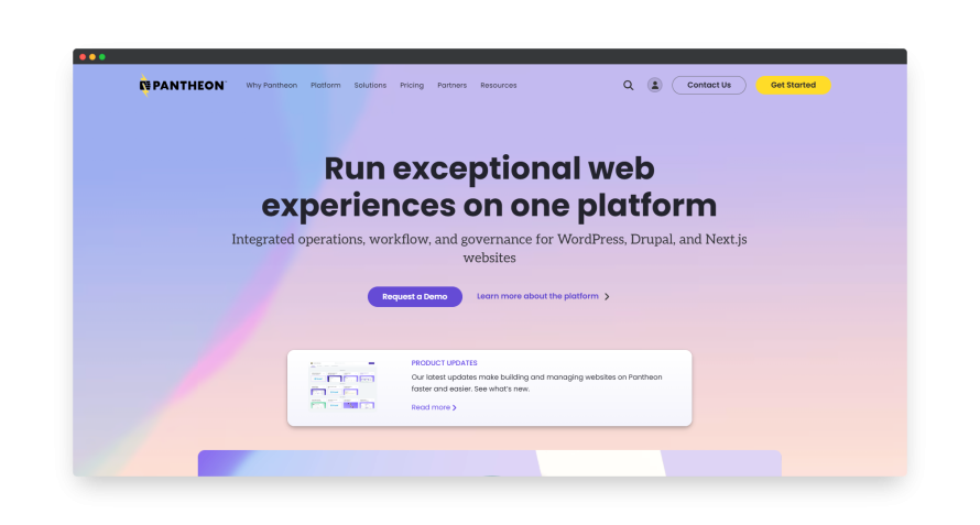 Pantheon homepage