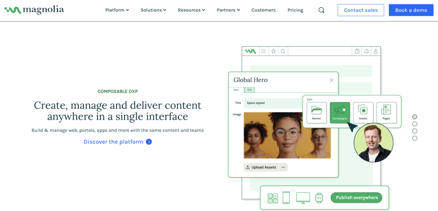Magnolia CMS homepage