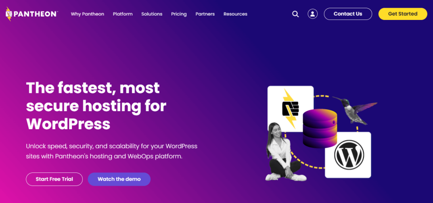 Pantheon’s homepage for WordPress hosting.