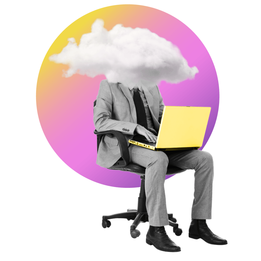 Headless WordPress hosting illustration showing content delivery through cloud infrastructure for better performance and scalability.