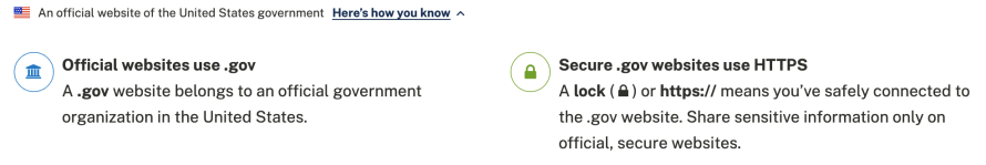 Official USA government domain examples