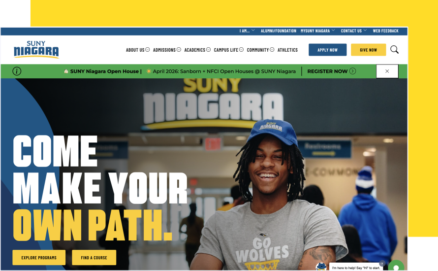 SUNY Niagara homepage 