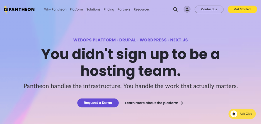 Pantheon’s homepage
