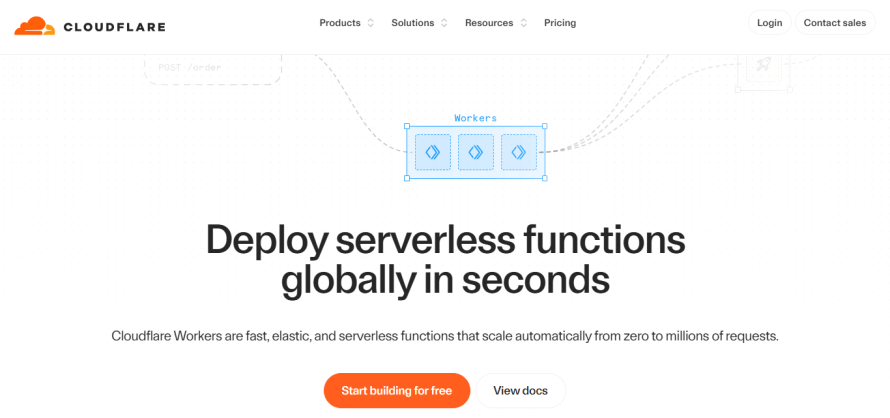 Cloudflare Workers’ homepage