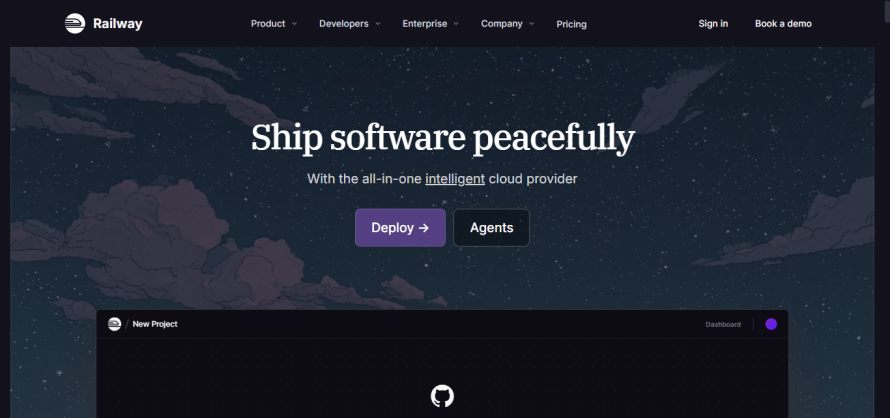 Railway’s homepage