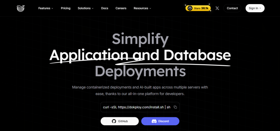 Dokploy’s homepage