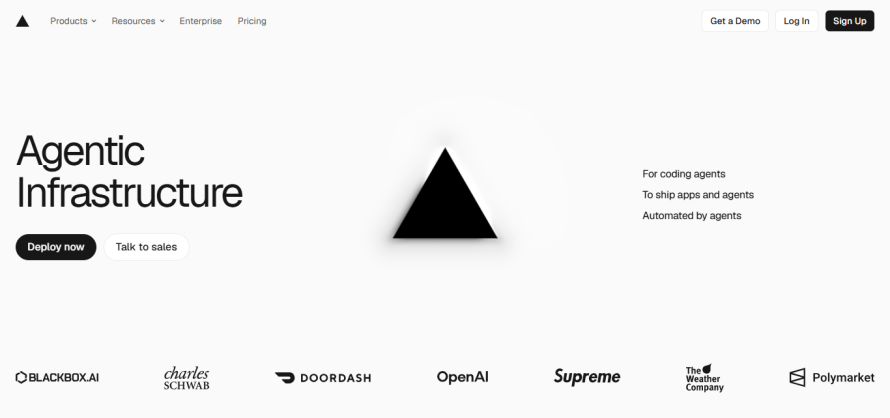 Vercel’s homepage