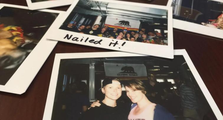 Polaroid photo of the author at a pride party