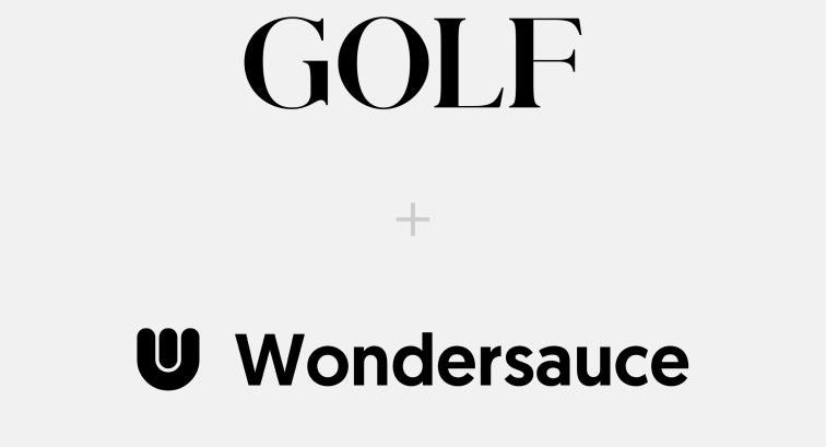 Golf.com and Wondersauce logos on white
