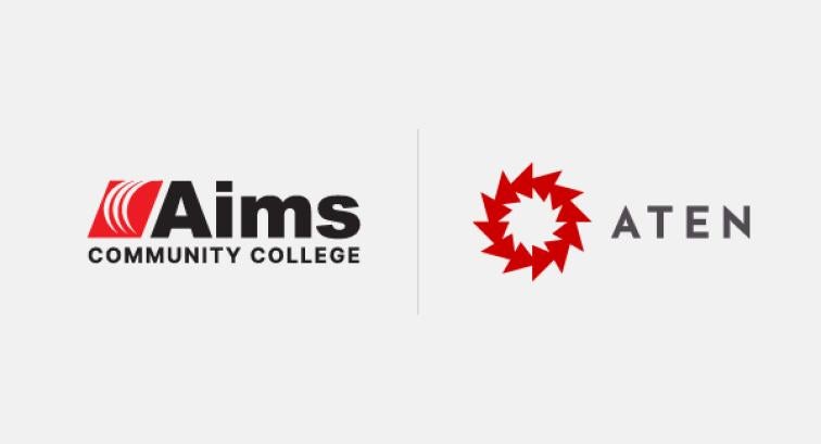 Aims Community College and Aten Design Agency logos on white