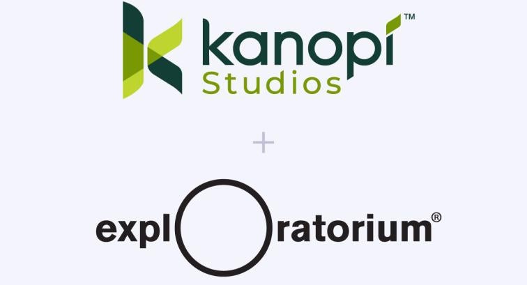 Exploratorium and Kanopi Studios logos on white background