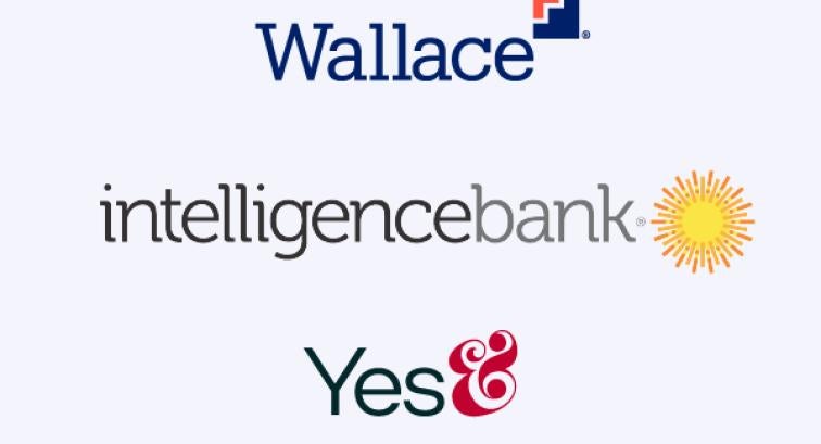 Logos of the Wallace Foundation, IntelligenceBank and Yes&