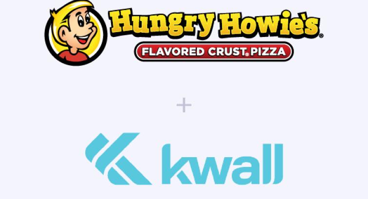 白色Hungry Howie和KWALL标志
